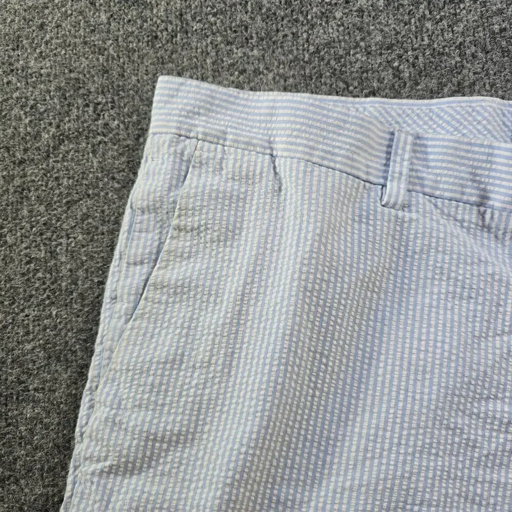 Banana Republic Shorts Mens Size 40 Blue Striped Seersucker Aiden Preppy Beachy